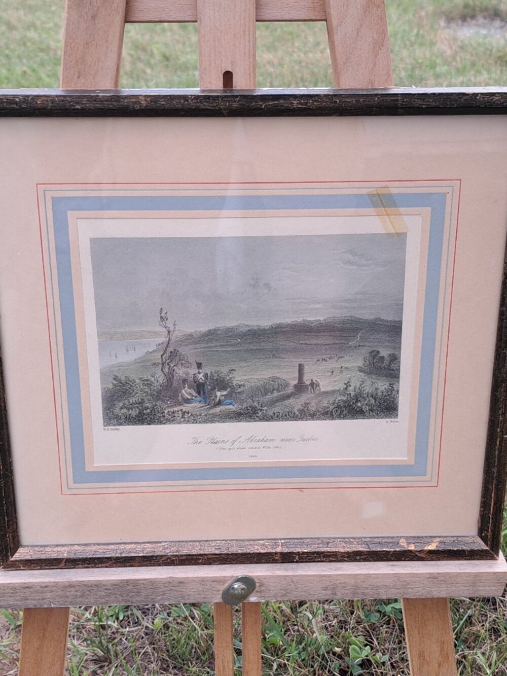 WH Bartlett Engraving The Plains Of Abraham Near Quebec Framed Under Glass